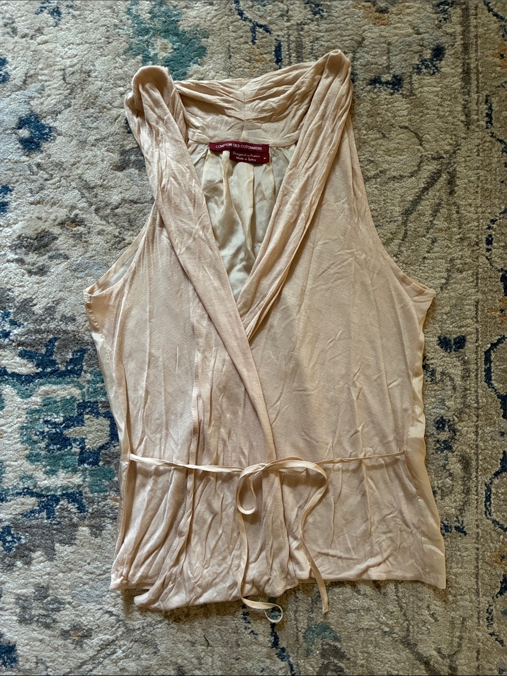 Comptoir Des Cotonniers Ecru Wrap-Front Top, sz 1
